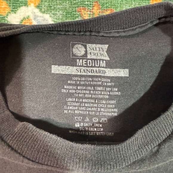 Salty Crew T Shirt Mens Medium Black Marlin‎ Short Sleeve Graphic Tee - Picture 3 of 7